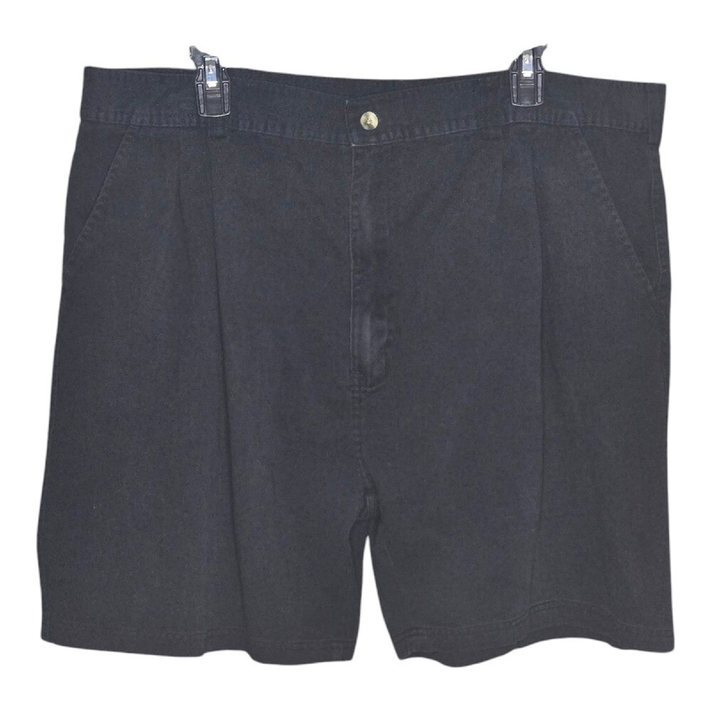Très Bien Cotton Pleated Shorts Black Casual Outdoor Chino‎ Mens Size 40